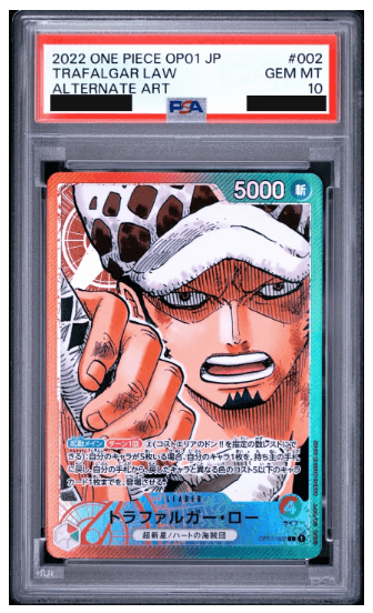 One Piece OP01-002 Carta PSA 10 Trafalgar Law - JAP