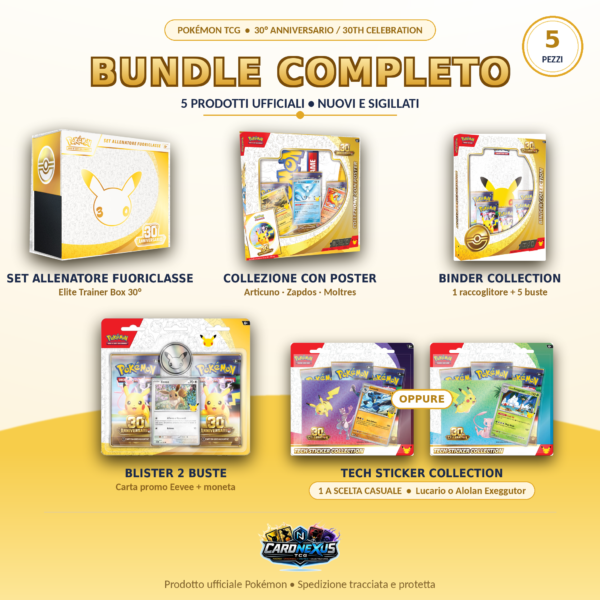 Pokémon 30th Anniversario Bundle Completo 5 Prodotti - ITA