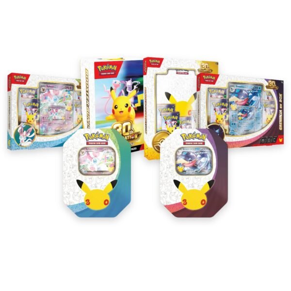 Bundle Pokémon 30th Anniversario ITA Booster Bundle + Collezione con Raccoglitore + Collezioni e Tin Sylveon ex e Greninja ex – Booster Bundle, Collezione con Raccoglitore, Collezioni e Tin Sylveon ex e Greninja ex 30th Anniversario
